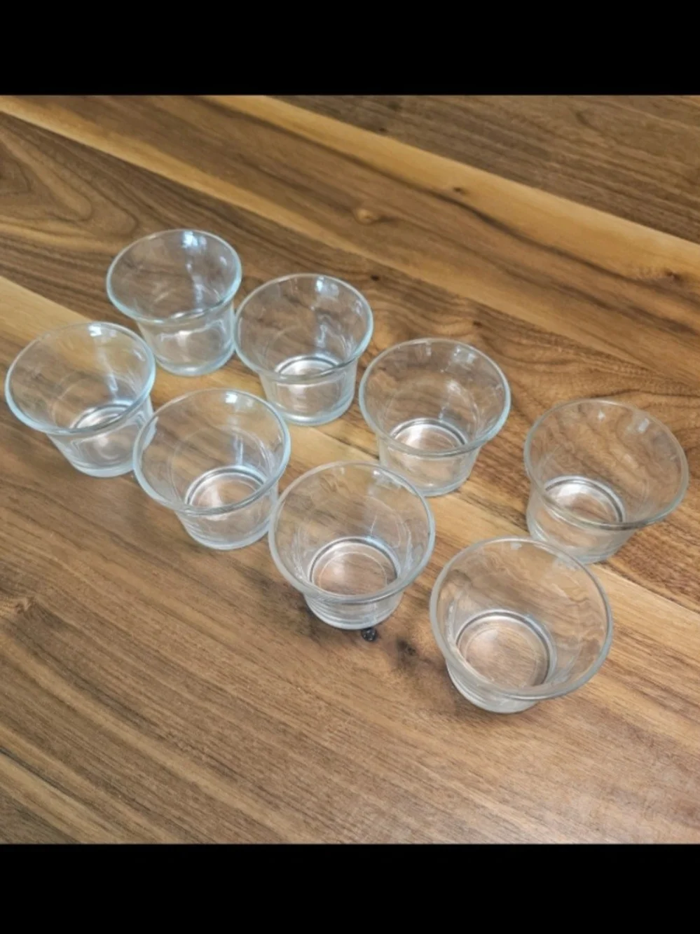 Vintage 2.5 oz Clear Glass Oyster Cocktail Votive Cups Flared Ramekins Set of 8